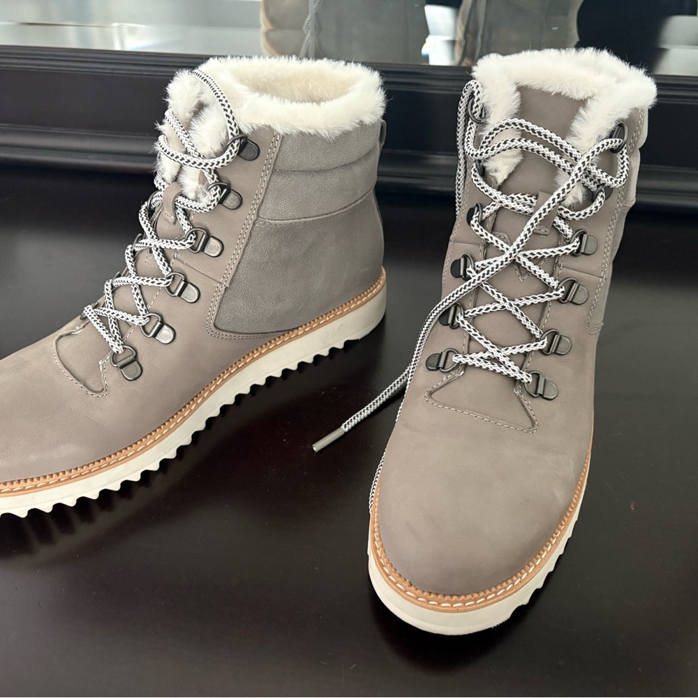 Gray Women's Lace-Up Boots